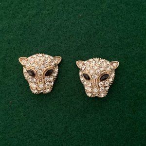 Rhinestone Leopard Earrings